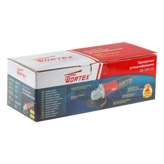 Одноручная углошлифмашина WORTEX AG 1213-3 E в кор. 1300 Вт, 125 мм, 2000-11000 об/мин Одноручная углошлифмашина WORTEX AG 1213-3 E в кор. 1300 Вт, 125 мм, 2000-11000 об/мин