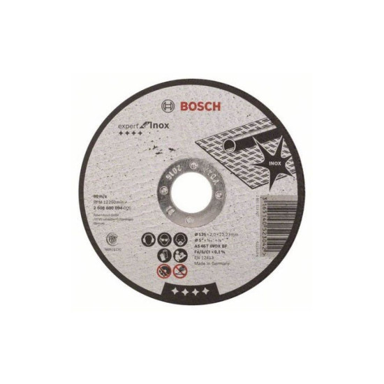 Круг отрезной 125х2.0x22.2 мм для нерж. стали Expert BOSCH Круг отрезной 125х2.0x22.2 мм для нерж. стали Expert BOSCH