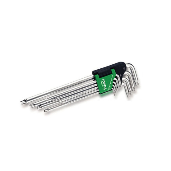 Набор ключей Torx T10-Т50 9шт с отверстием экстра длинных TOPTUL Набор ключей Torx T10-Т50 9шт с отверстием экстра длинных TOPTUL