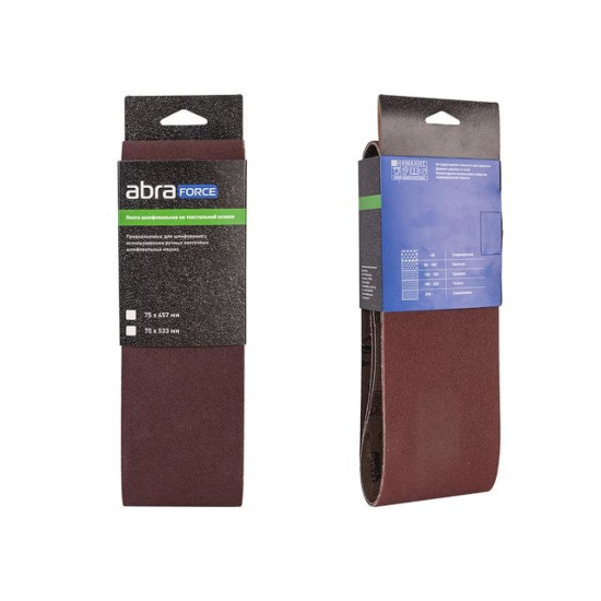 Шлифлента 75х457 P120 ткань 3 шт. ABRAforce Шлифлента 75х457 P120 ткань 3 шт. ABRAforce