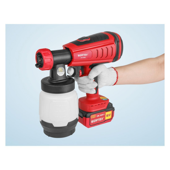 Аккум. краскораспылитель WORTEX CPS 1808 в кор. ALL1 XLT SOLO БЕСЩЁТ.ДВИГ., 18В, 1000 мл/мин, 0.8 л Аккум. краскораспылитель WORTEX CPS 1808 в кор. ALL1 XLT SOLO БЕСЩЁТ.ДВИГ., 18В, 1000 мл/мин, 0.8 л