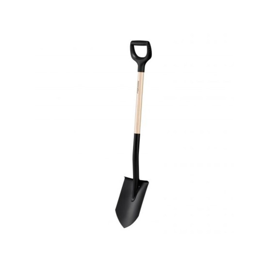 Лопата штыковая с дер. черенком Solid FISKARS Лопата штыковая с дер. черенком Solid FISKARS