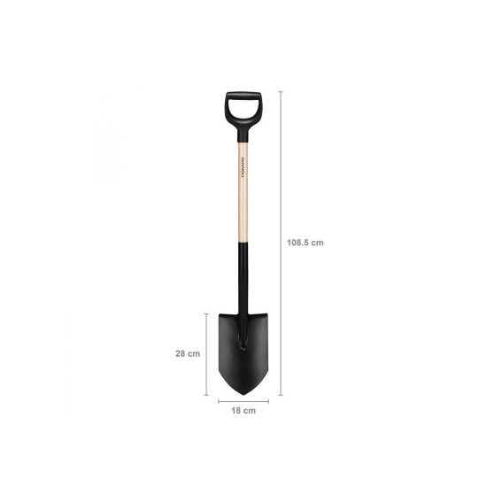 Лопата штыковая с дер. черенком Solid FISKARS Лопата штыковая с дер. черенком Solid FISKARS