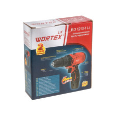 Аккум. дрель-шуруповерт WORTEX LX BD 1213-1 Li в кор. 12 В, 25 Н*м, 1х1.5 А*ч, БЗП 10 мм