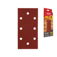 Шлифлист 90х187 мм Р80 д/дерева самосцепл. 8 отв. 5 шт. WORTEX