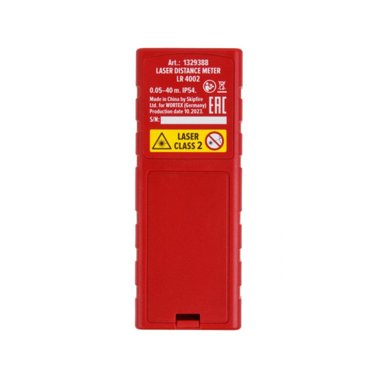 Дальномер лазерный WORTEX LR 4002 в кор., 0,05 – 40, ± 2 мм Дальномер лазерный WORTEX LR 4002 в кор., 0,05 – 40, ± 2 мм