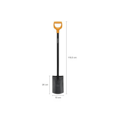 Лопата штыковая с закругл.лезвием FISKARS Solid
