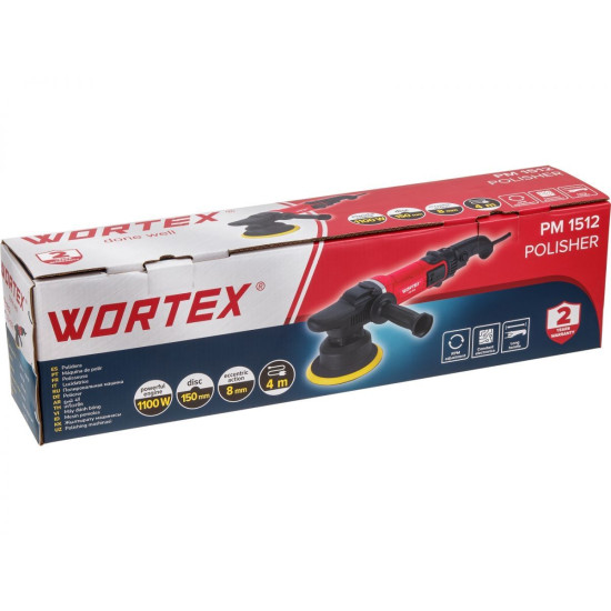Полировальная машина эксцентриковая WORTEX PM 1512 в кор. 1100 Вт, 150 мм, 1000-4500 об/мин Полировальная машина эксцентриковая WORTEX PM 1512 в кор. 1100 Вт, 150 мм, 1000-4500 об/мин