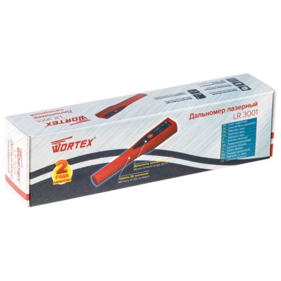 Дальномер лазерный WORTEX LR 3001 в кор., 0.1 - 30 м, +/- 2 мм/м Дальномер лазерный WORTEX LR 3001 в кор., 0.1 - 30 м, +/- 2 мм/м