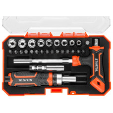 Отвертка реверс. с набором головок и бит 28пр. STARTUL PROFI (ST3095-28)