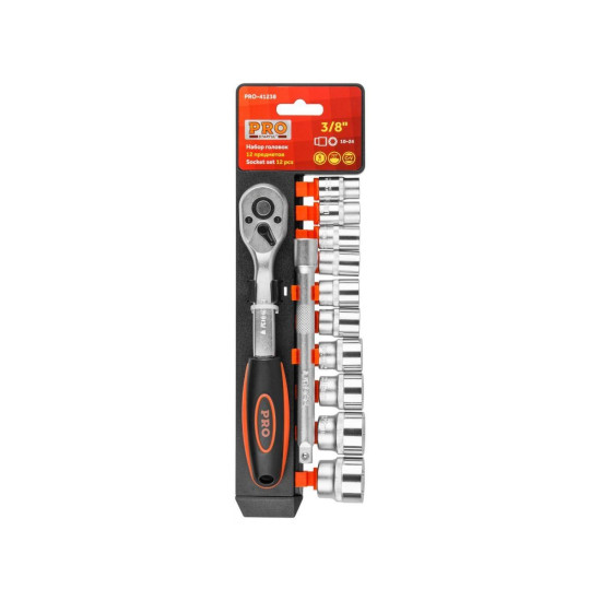 Набор головок 3/8" 10-24мм 12предм. PRO STARTUL (PRO-41238) Набор головок 3/8" 10-24мм 12предм. PRO STARTUL (PRO-41238)