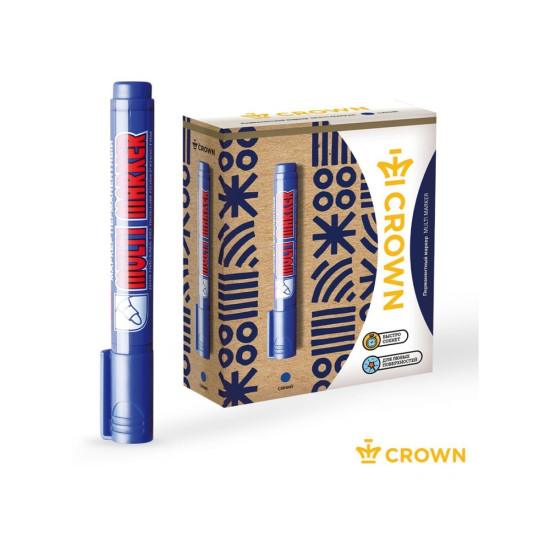 Маркер промышл. перманентный фетровый синий CROWN MULTI MARKER Маркер промышл. перманентный фетровый синий CROWN MULTI MARKER