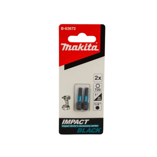 Насадка T20 25 мм Impact Black (2 шт) MAKITA B-63672 Насадка T20 25 мм Impact Black (2 шт) MAKITA B-63672