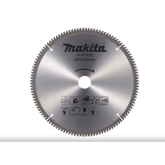 Диск пильный 260х30 мм 120 зуб. универсальный MAKITA Диск пильный 260х30 мм 120 зуб. универсальный MAKITA