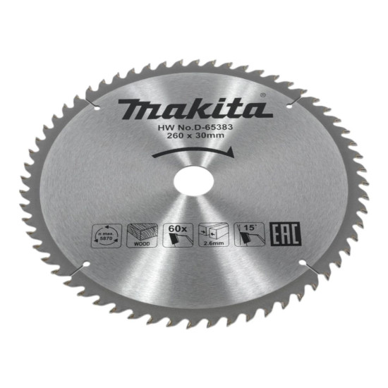 Диск пильный 260х30х2,6 мм 60 зуб. по дереву MAKITA Диск пильный 260х30х2,6 мм 60 зуб. по дереву MAKITA