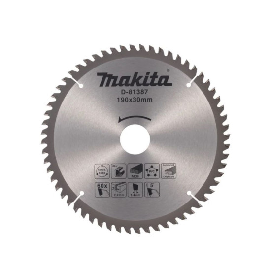 Диск пильный 190х30х2,2/1,4 мм 60 зуб. универсальный MAKITA Диск пильный 190х30х2,2/1,4 мм 60 зуб. универсальный MAKITA