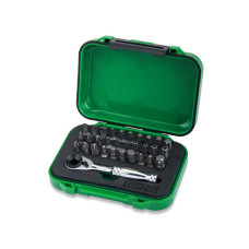 Набор бит 1/4" 31шт. с трещоткой TOPTUL