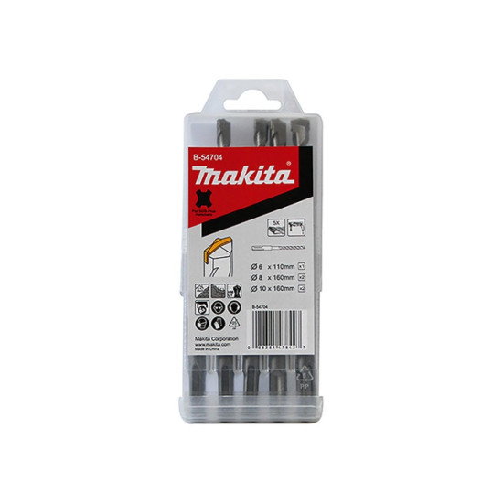Набор буров SDS-Plus CENTERING TIP MAKITA 5 шт (6x110 1шт, 8x160 2шт,10x160 2шт) Набор буров SDS-Plus CENTERING TIP MAKITA 5 шт (6x110 1шт, 8x160 2шт,10x160 2шт)