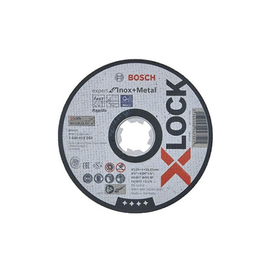 Круг отрезной 125х1.6x22.2 мм для нерж. стали X-LOCK Standard for Inox BOSCH Круг отрезной 125х1.6x22.2 мм для нерж. стали X-LOCK Standard for Inox BOSCH