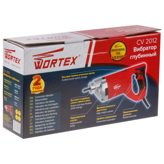 Вибратор глубинный WORTEX CV 2012 в кор. 1200 Вт, 5000 об/мин, М42х1.5 Вибратор глубинный WORTEX CV 2012 в кор. 1200 Вт, 5000 об/мин, М42х1.5