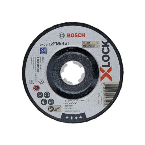 Круг обдирочный 125х6x22.2 мм для металла X-LOCK Expert for Metal BOSCH Круг обдирочный 125х6x22.2 мм для металла X-LOCK Expert for Metal BOSCH