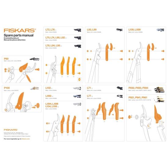 Запасное лезвие для сучкорезов FISKARS L70, L74 Запасное лезвие для сучкорезов FISKARS L70, L74