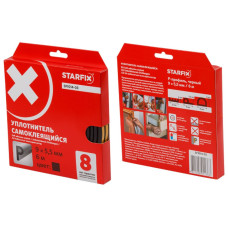 Уплотнитель "P" черный  9х5,5мм 6м (сдвоенный профиль 2х3м) STARFIX