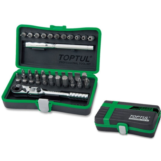 Набор головок MINI 1/4" 34предм. 6гр.TOPTUL Набор головок MINI 1/4" 34предм. 6гр.TOPTUL