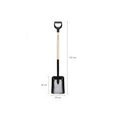 Лопата совковая с дер. черенком и ручкой FISKARS