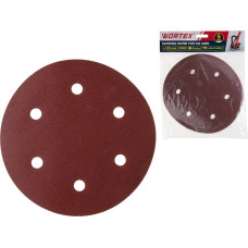 Шлифлист 225 мм Р240 самосцепл. 6 отв. 5 шт. WORTEX для DG 2285