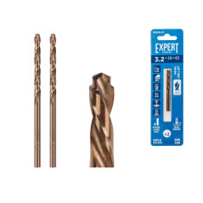 Сверло по металлу ц/х 3.2х36х65 мм HSS-Co, комплект из 2-х шт EXPERT STARTUL