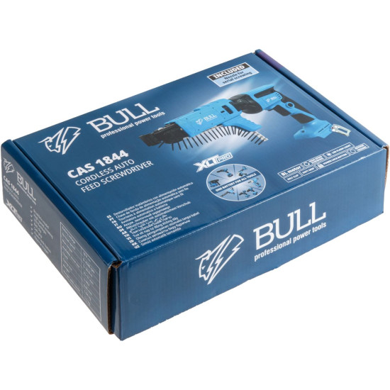 Аккум. ленточный шуруповерт BULL CAS 1844 в кор. SOLO, XLTpro, БЕСЩЕТ., 18 В, 4500 об/мин, 57 мм Аккум. ленточный шуруповерт BULL CAS 1844 в кор. SOLO, XLTpro, БЕСЩЕТ., 18 В, 4500 об/мин, 57 мм