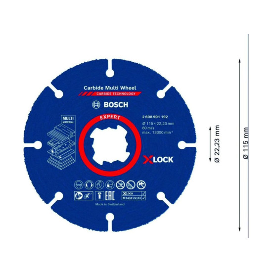Круг отрезной 115х1,0x22.23 мм по дереву X-LOCK CARBIDE BOSCH Круг отрезной 115х1,0x22.23 мм по дереву X-LOCK CARBIDE BOSCH