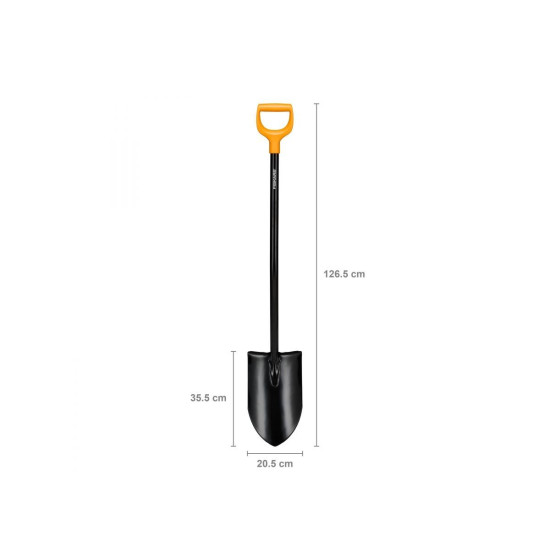 Лопата штыковая с удлиненным лезвием и удлин ручкой FISKARS Лопата штыковая с удлиненным лезвием и удлин ручкой FISKARS