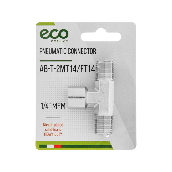 Соединение нар. резьба 1/4" (2) х внутр. резьба 1/4" Т-образное (латунь) ECO Соединение нар. резьба 1/4" (2) х внутр. резьба 1/4" Т-образное (латунь) ECO