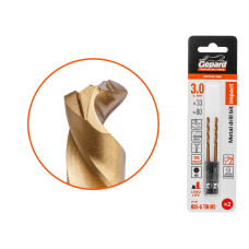 Сверло по металлу шестигр. 3.0х33х80 мм HSS-G TIN, комплект из 2-х шт GEPARD