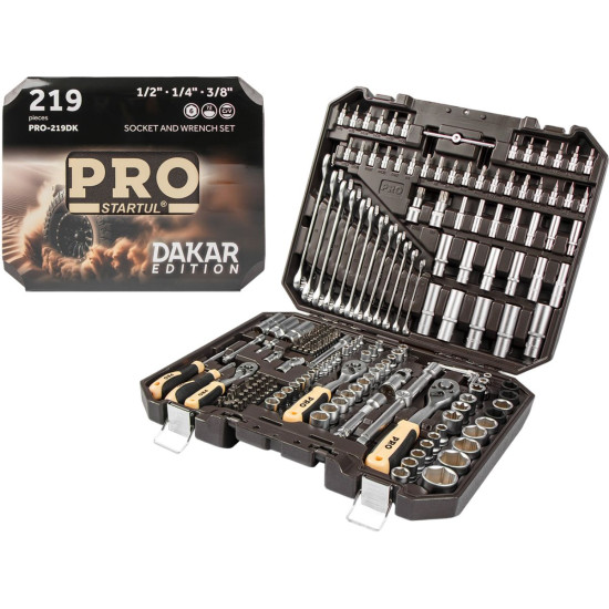 Набор головок и ключей 219пр. 1/4",3/8",1/2" PRO STARTUL DAKAR (PRO-219DK) Набор головок и ключей 219пр. 1/4",3/8",1/2" PRO STARTUL DAKAR (PRO-219DK)