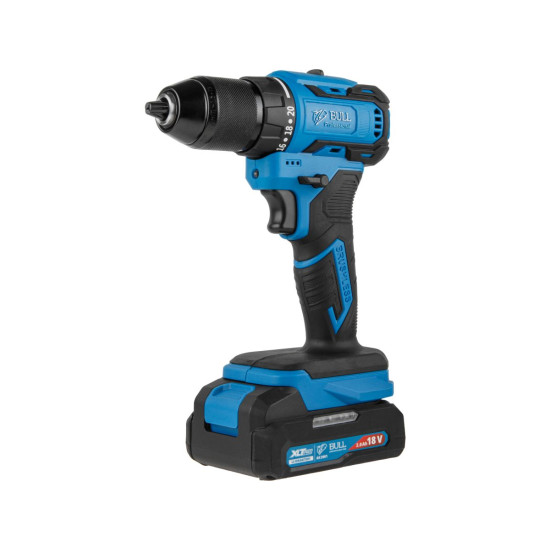 Аккум. дрель-шуруповерт BULL SR 1804 R-series в чем. XLTpro БЕСЩЕТ., Импульс., 18 В, 50 Н*м, 2х2 А*ч Аккум. дрель-шуруповерт BULL SR 1804 R-series в чем. XLTpro БЕСЩЕТ., Импульс., 18 В, 50 Н*м, 2х2 А*ч