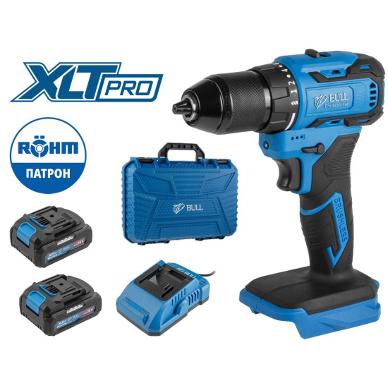 Аккум. дрель-шуруповерт BULL SR 1804 R-series в чем. XLTpro БЕСЩЕТ., Импульс., 18 В, 50 Н*м, 2х2 А*ч Аккум. дрель-шуруповерт BULL SR 1804 R-series в чем. XLTpro БЕСЩЕТ., Импульс., 18 В, 50 Н*м, 2х2 А*ч