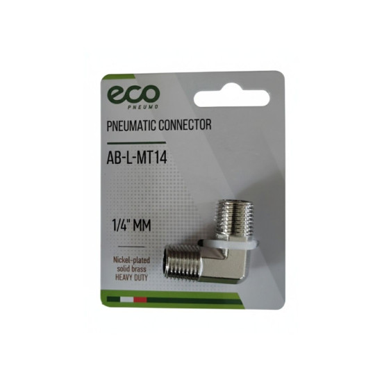 Соединение нар. резьба 1/4" L-образное (латунь) ECO Соединение нар. резьба 1/4" L-образное (латунь) ECO