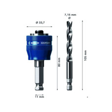 Адаптер Power-Change Plus BOSCH c 6-гранным хвостовиком 8.7х70 мм и сверлом HSS-G 8.7х105 мм