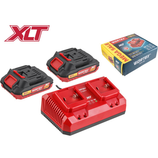 Набор аккумулятор 2х2 А*ч и зарядное устройство 2х2 А WORTEX ALL1 XLT в кор. SET Набор аккумулятор 2х2 А*ч и зарядное устройство 2х2 А WORTEX ALL1 XLT в кор. SET