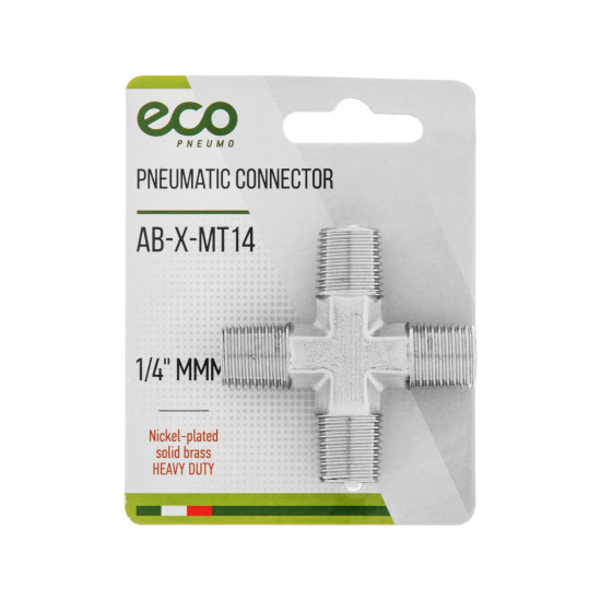 Соединение нар. резьба 1/4" Х-образное (латунь) ECO Соединение нар. резьба 1/4" Х-образное (латунь) ECO