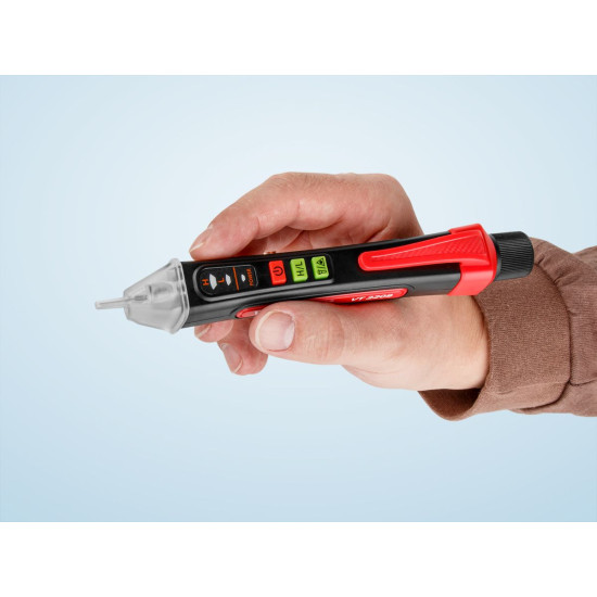 Бесконтактный индикатор напряжения WORTEX VT 2209 12-1000 В, световая и звуковая индикация Бесконтактный индикатор напряжения WORTEX VT 2209 12-1000 В, световая и звуковая индикация