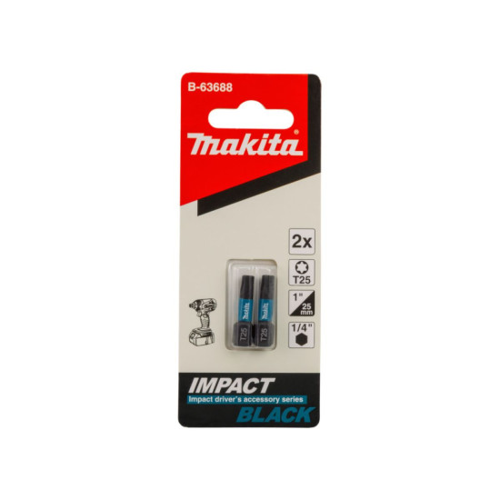 Насадка Impact Black T25, 25 мм, C-form MAKITA 2 шт. Насадка Impact Black T25, 25 мм, C-form MAKITA 2 шт.