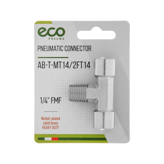 Соединение нар. резьба 1/4" х внутр. резьба 1/4" (2) Т-образное (латунь) ECO Соединение нар. резьба 1/4" х внутр. резьба 1/4" (2) Т-образное (латунь) ECO