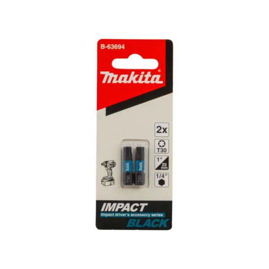 Насадка Impact Black T30, 25 мм, C-form MAKITA 2 шт. Насадка Impact Black T30, 25 мм, C-form MAKITA 2 шт.