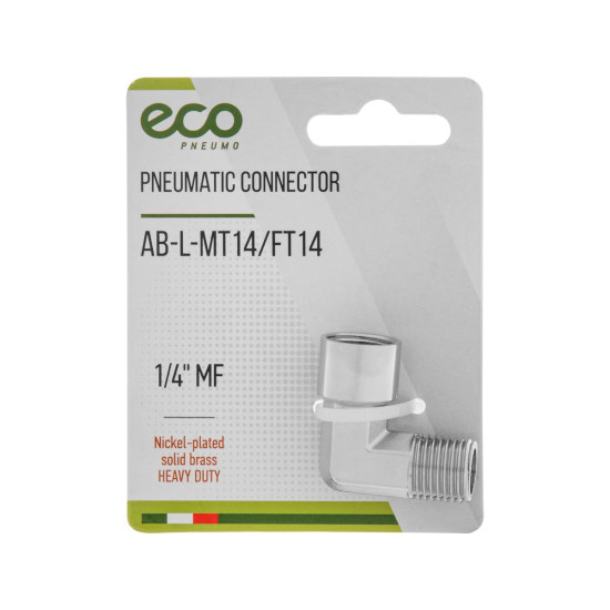 Соединение нар. резьба 1/4" х внутр. резьба 1/4" L-образное (латунь) ECO Соединение нар. резьба 1/4" х внутр. резьба 1/4" L-образное (латунь) ECO