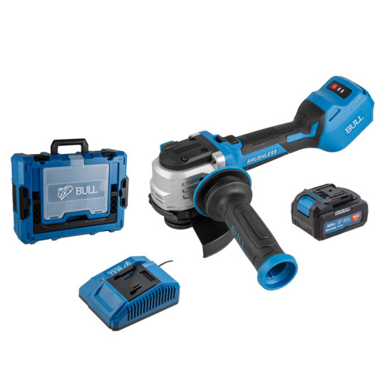 Аккум. углошлифмашина BULL CSG 1812-1 SR Xcase XLTpro 1x4 Ач БЕСЩЕТ, 125 мм, рег. об., 10 000 об/мин Аккум. углошлифмашина BULL CSG 1812-1 SR Xcase XLTpro 1x4 Ач БЕСЩЕТ, 125 мм, рег. об., 10 000 об/мин
