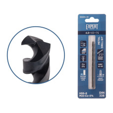 Сверло по металлу ц/х 4.0х43х75 мм HSS-Co Black EXPERT STARTUL
